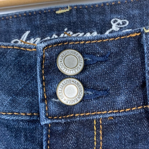 American Eagle Womens Artist Cropped Denim Jeans Size 2 Dark Wash Stretc… - Picture 8 of 16